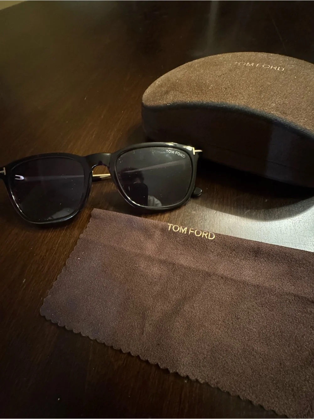 Tom Ford Arnaud Geometric Wayfarers- Tortoise Frames, Purple Lenses, Black Hues